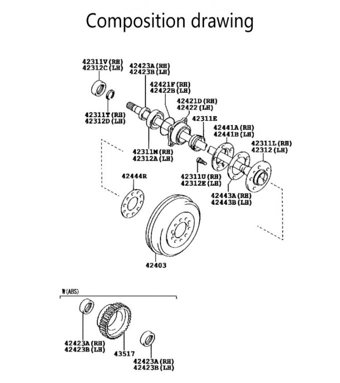 Hinterachswelle OE 42311-0k090/Rückseiten-Antriebsachse für Toyota HILUX KUN25 relative Feuchtigkeit